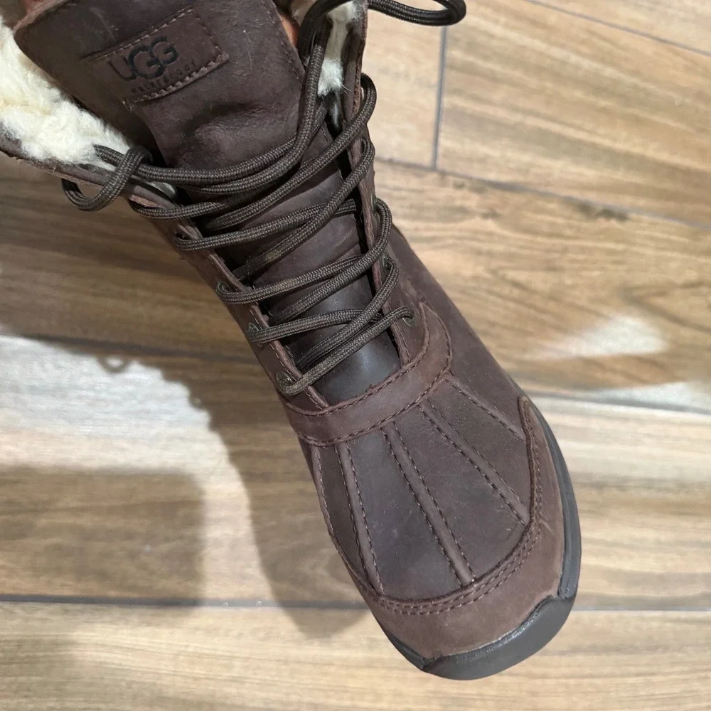 UGG Adirondack III Waterproof Stout Brown Leather Winter Boots Women 6.5